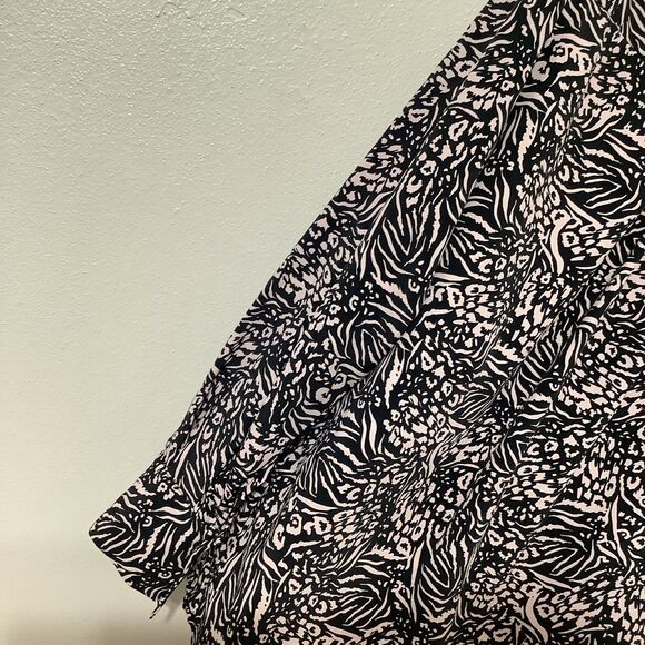 Topshop Funky Cheetah Zebra Animal Print Maximalist Button Up Blouse Size 4 - Picture 7 of 12